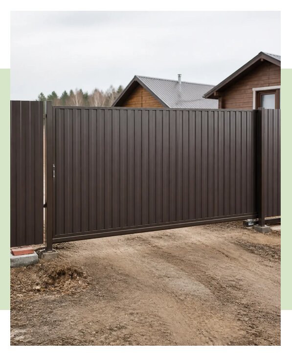 Откатные ворота из профнастила в Кузнецке по цене от 88604 р. | ЗаборЭксеперт-Кнц